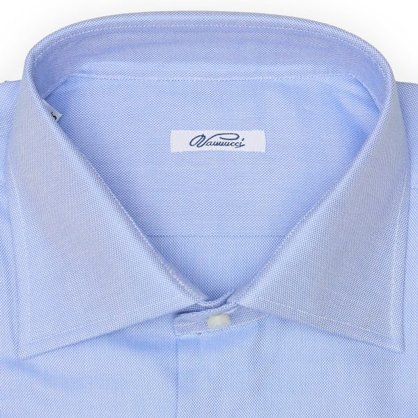 VANNUCCI Milano Blue Oxford Cloth Cotton Dress Shirt EU 45 NEW US 18 For Discount