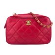 CHANEL Red Lambskin Camera Bag For Cheap