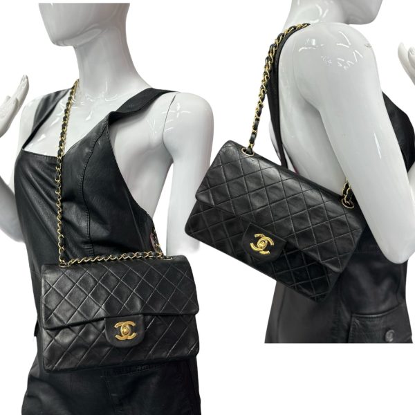 CHANEL Black Quilted Lambskin Small Classic Double Flap Bag Hot on Sale