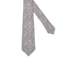 KITON Gray-White Paisely Seven Fold Silk Tie NEW Online