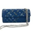 BOTTEGA VENETA Blue Leather and Snake Intrecciato Wallet with added Chain Supply