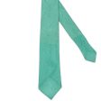 KITON Light Green Seven Fold Silk-Linen Hopsack Tie NEW Cheap