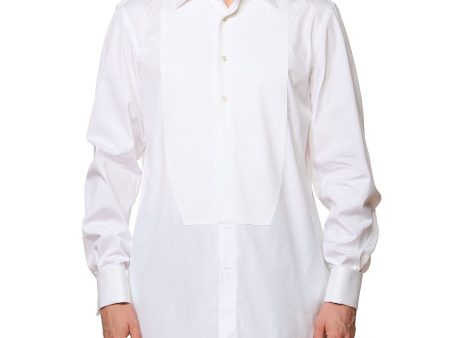 TOM FORD White Cotton French Cuff Tuxedo Formal Shirt EU 41 NEW US 16 For Discount