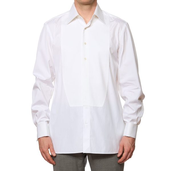 TOM FORD White Cotton French Cuff Tuxedo Formal Shirt EU 41 NEW US 16 For Discount