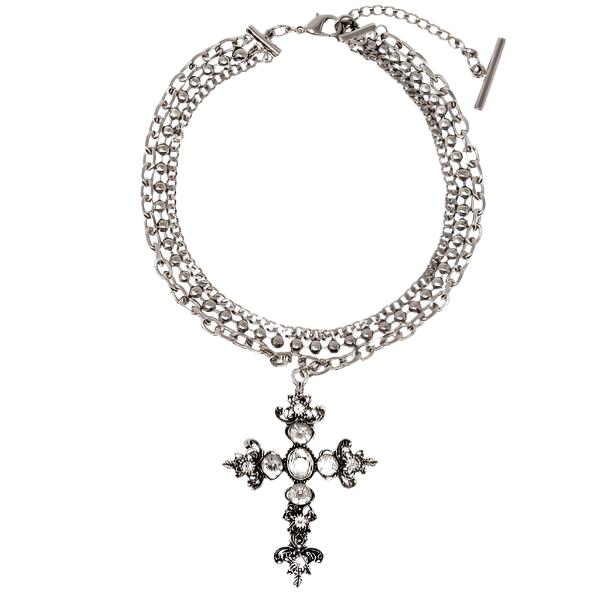 Crystal Cross Necklace For Sale