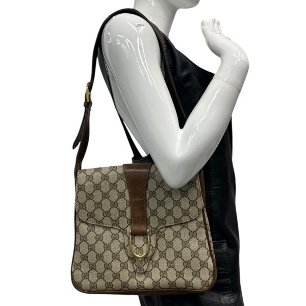 GUCCI Brown GG Supreme Coated Canvas Shoulder Bag For Cheap