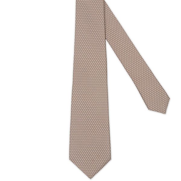 KITON Gray Geometric Seven Fold Silk Tie NEW Hot on Sale