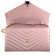 SAINT LAURENT Pink Grain de Poudre Chevron YSL Chain Bag For Discount