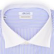 VANNUCCI Milano Blue Bengal Striped Cotton Dress Shirt EU 41 NEW US 16 Online Hot Sale