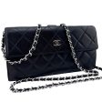 CHANEL Black Lambskin Leather Long Flap Wallet Online