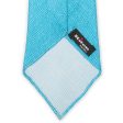 KITON Light Blue Seven Fold Silk-Linen Hopsack Tie NEW For Discount