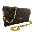 LOUIS VUITTON Damier Ebene Sarah Wallet with Chain Discount