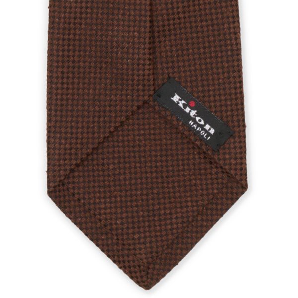 KITON Light Brown Micro Seven Fold Silk Tie NEW Online