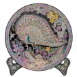 Peacock Plate with Stand For Sale