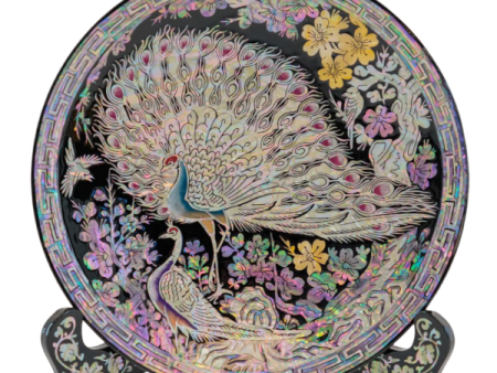 Peacock Plate with Stand For Sale