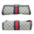 GUCCI Medium Navy Coated Canvas Ophidia Clutch with added Strap & Chain Online Hot Sale