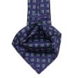 KITON Light Dark Blue-Green Geometric Seven Fold Silk Tie NEW For Cheap