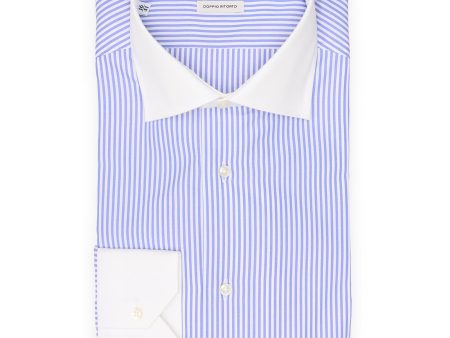 VANNUCCI Milano Blue Bengal Striped Cotton Dress Shirt EU 41 NEW US 16 Online Hot Sale