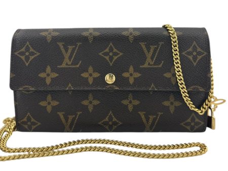 LOUIS VUITTON Monogram Sarah Wallet with Chain and Charm Discount