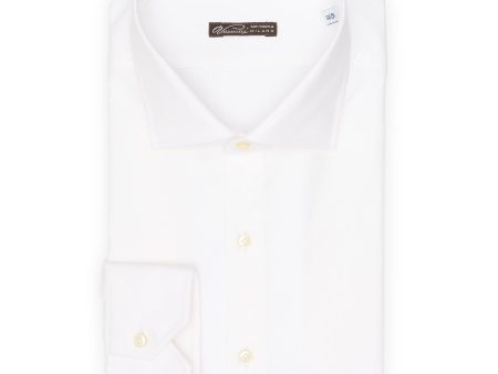 VANNUCCI Milano White Royal Oxford Cotton Dress Shirt EU 45 NEW US 18 Hot on Sale