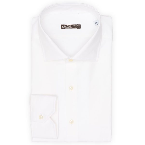 VANNUCCI Milano White Royal Oxford Cotton Dress Shirt EU 45 NEW US 18 Hot on Sale