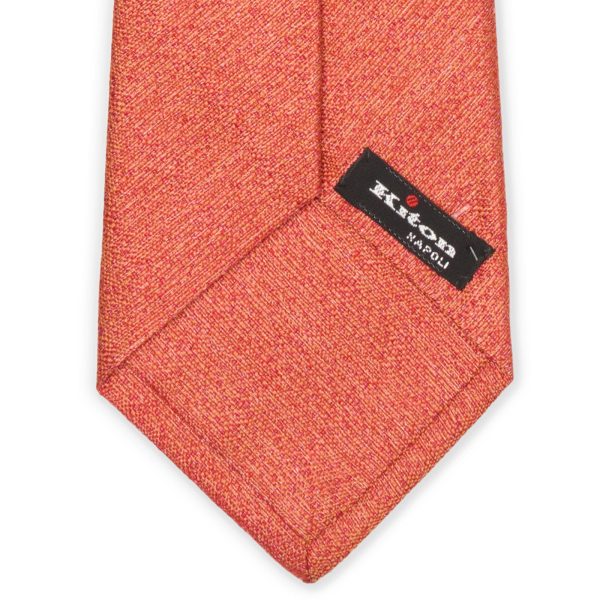 KITON Orange Micro Seven Fold Silk Tie NEW Cheap