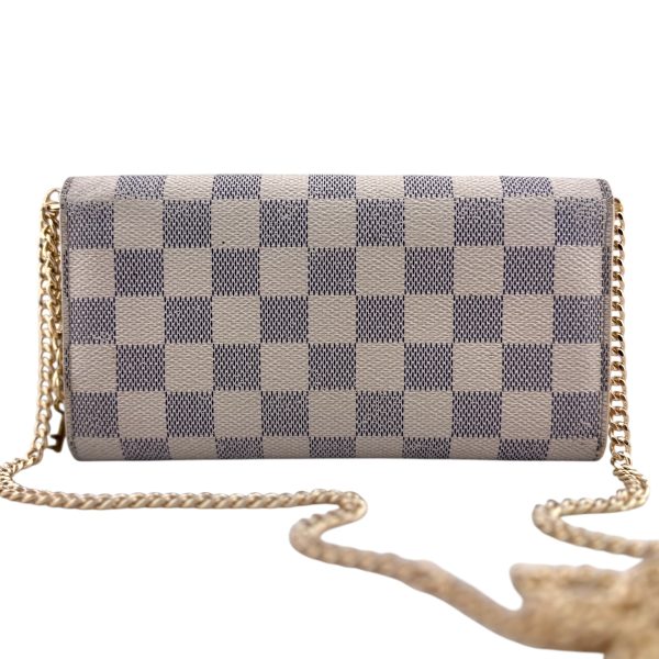 LOUIS VUITTON Damier Azur Sarah Wallet with Chain Online