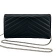 SAINT LAURENT Grain de Poudre Chevron Cassandra YSL Clutch with Unbranded Chain on Sale