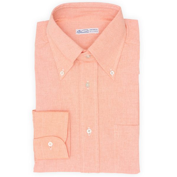 VANNUCCI Milano Coral Chambray Casual Shirt EU 39 NEW US 15.5 Sale