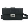 FENDI Cuoio Romano Selleria Baguette Belt Pouch Black Discount