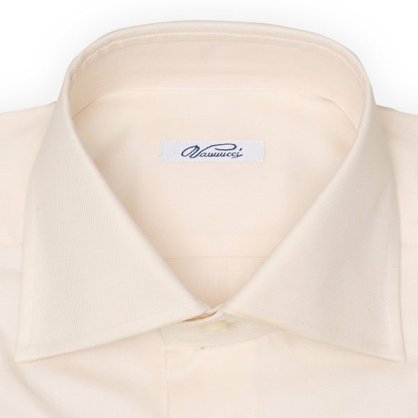 VANNUCCI Milano Beige Twill Cotton Dress Shirt EU 38 NEW US 15 Online Hot Sale