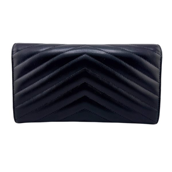 SAINT LAURENT Black Grain de Poudre Chevron Cassandra YSL Clutch with Chain Online