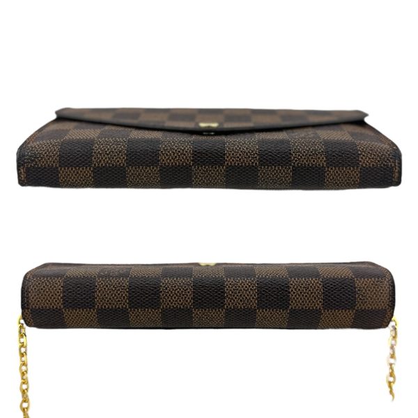 LOUIS VUITTON Damier Ebene Sarah Wallet with Chain Discount