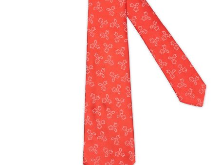 KITON Red Floral Seven Fold Silk Tie NEW Sale