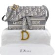 DIOR Grey Oblique Jacquard Saddle Bag Pochette Waist Bag For Sale