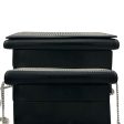 SAINT LAURENT Black Leather Silver Studded Paris Wallet with added Silver Crossbody Chain Hot on Sale