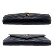 SAINT LAURENT Black Grain de Poudre Chevron Cassandra YSL Clutch with Chain Online