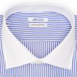 VANNUCCI Milano Delft Blue Bengal Striped Cotton Dress Shirt EU 41 NEW US 16 Hot on Sale