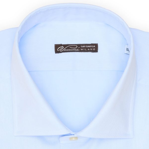 VANNUCCI Milano Blue Cotton Dress Shirt EU 45 NEW US 18 For Sale