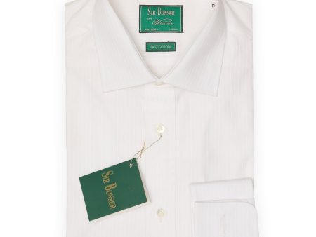 SIR BONSER for Vannucci White Twill Cotton French Cuff Dress Shirt EU 38 NEW US 15 on Sale