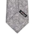 KITON Gray-White Paisely Seven Fold Silk Tie NEW Online