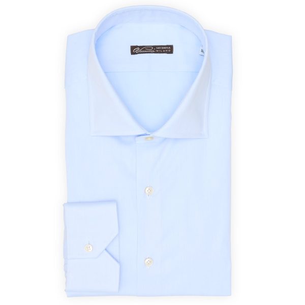 VANNUCCI Milano Blue Cotton Dress Shirt EU 45 NEW US 18 For Sale