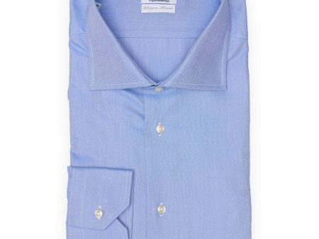 VANNUCCI Milano Blue Oxford Cloth Cotton Dress Shirt EU 45 NEW US 18 Cheap