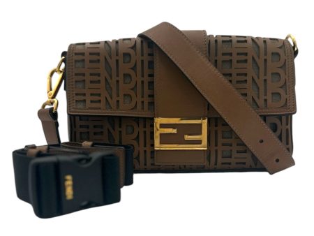 FENDI Special Edition Brown Leather Hollow 2-Way Bag Sale