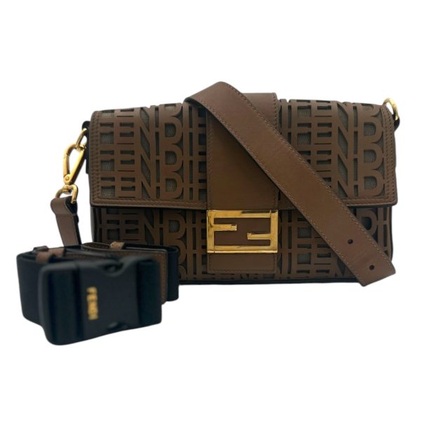 FENDI Special Edition Brown Leather Hollow 2-Way Bag Sale