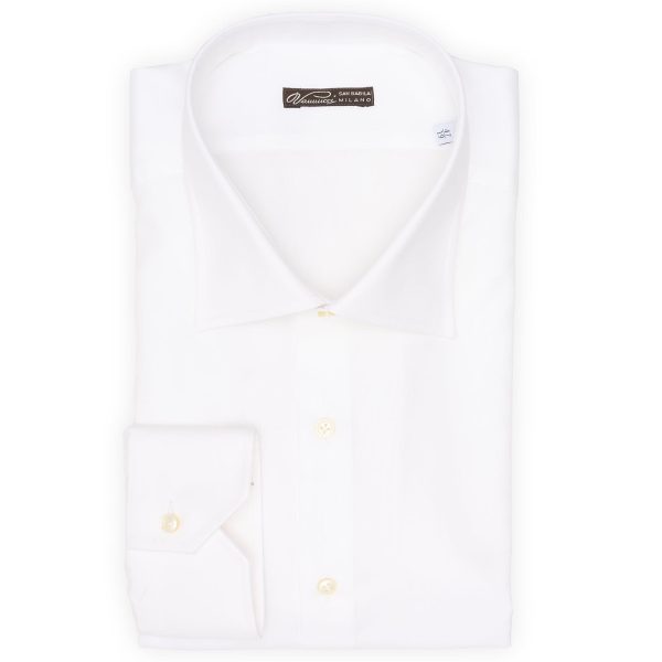 VANNUCCI Milano White Cotton Dress Shirt EU 47 NEW US 19 Online Sale