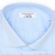 SARTORIA PARTENOPEA for Vannucci Blue Twill French Cuff Dress Shirt EU 45 NEW US 18 For Cheap