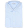 VANNUCCI Milano Blue Twill Cotton French Cuff Dress Shirt EU 45 NEW US 18 Cheap