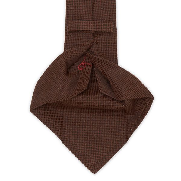 KITON Light Brown Micro Seven Fold Silk Tie NEW Online