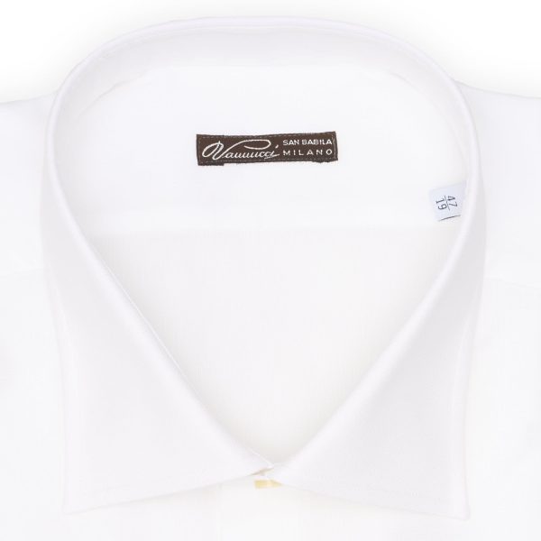 VANNUCCI Milano White Cotton Dress Shirt EU 47 NEW US 19 Online Sale